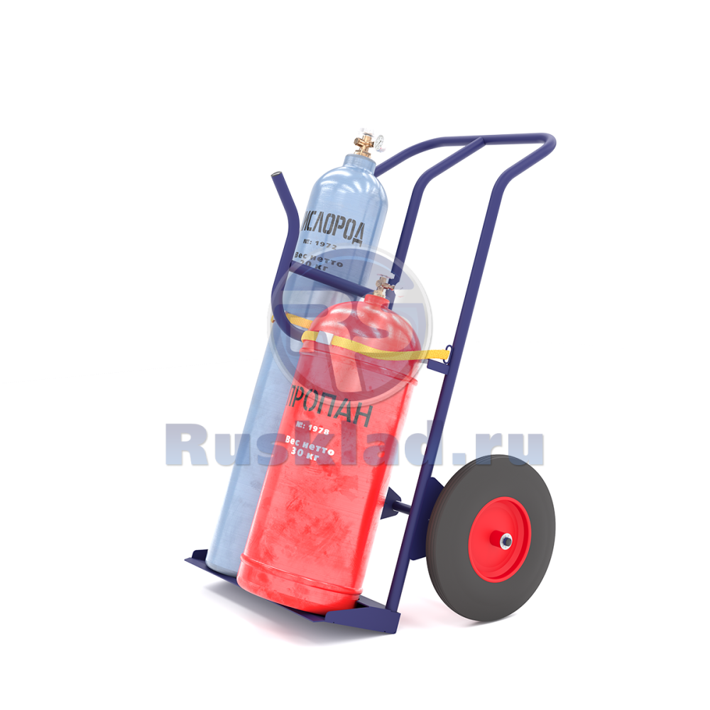 Тележка для перевозки двух газовых баллонов с фиксацией ремнём КП 2 У (г/п 300кг) Тележка для перевозки двух газовых баллонов с фиксацией ремнём КП 2 У (г/п 300кг)