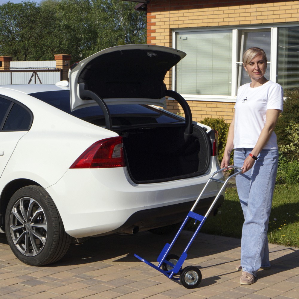 Тележка грузовая с дополнительной полкой и выдвижной ручкой КГ 70 П Тележка грузовая с дополнительной полкой и выдвижной ручкой КГ 70 П