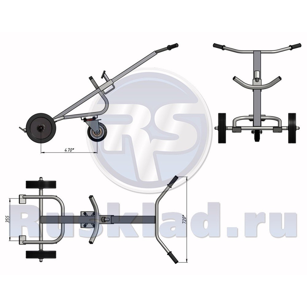 Бочкокат. Тележка для транспортировки металлических бочек КБ 1 (г/п 220кг) Бочкокат. Тележка для транспортировки металлических бочек КБ 1 (г/п 220кг)
