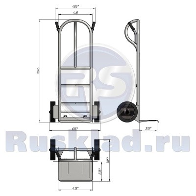 Тележка грузовая двухколесная КГ 250. (г/п 250 кг)